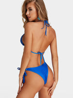 NEW FEELING Womens Blue Bikinis
