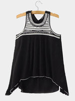 Wholesale Round Neck Sequins Embellished Black Tank Top