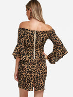 NEW FEELING Womens Leopard Mini Dresses