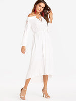 OEM Ladies White Off The Shoulder Dresses