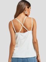 NEW FEELING Womens White Camis