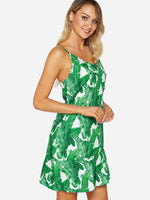 OEM Ladies Green V-Neck Dresses