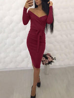 OEM Ladies Burgundy Off The Shoulder Dresses