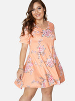 OEM Ladies Floral Plus Size Dresses