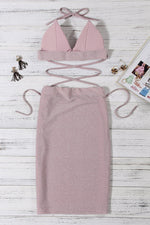 OEM Ladies Pink Two Piece Outfits