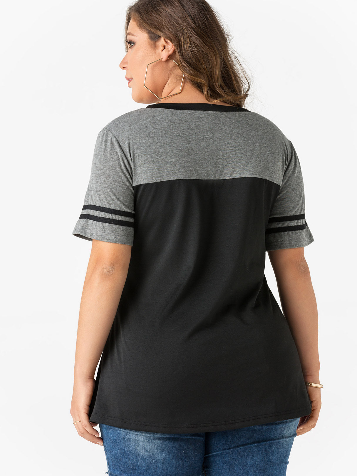 NEW FEELING Womens Color Block Plus Size Tops