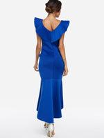 NEW FEELING Womens Blue Off The Shoulder Dresses