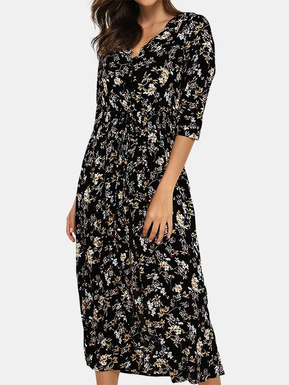 NEW FEELING Womens Black V-Neck Dresses