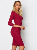 OEM Ladies Burgundy Sexy Dresses