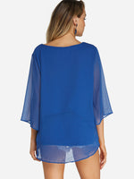 NEW FEELING Womens Blue Blouses