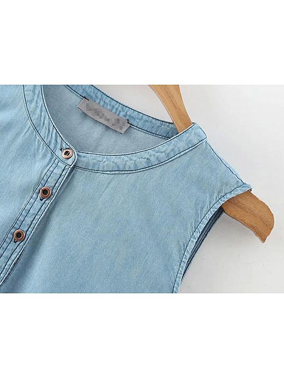 OEM Ladies Blue Midi Dresses