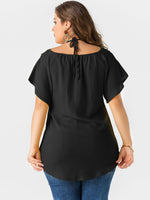 NEW FEELING Womens Black Plus Size Tops