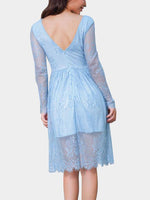 NEW FEELING Womens Blue V-Neck Dresses