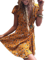 OEM Ladies Yellow Mini Dresses
