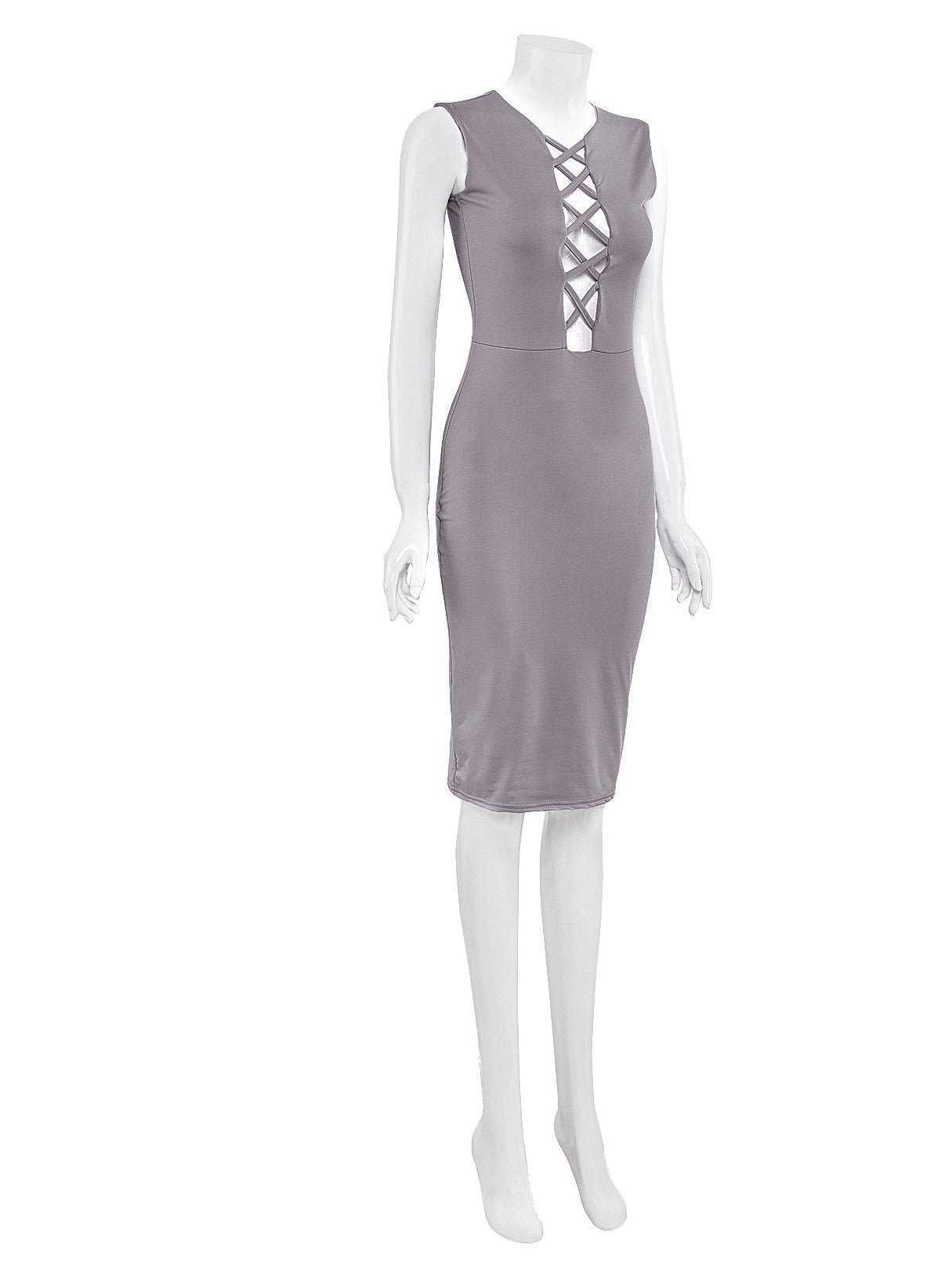OEM Ladies Grey Midi Dresses