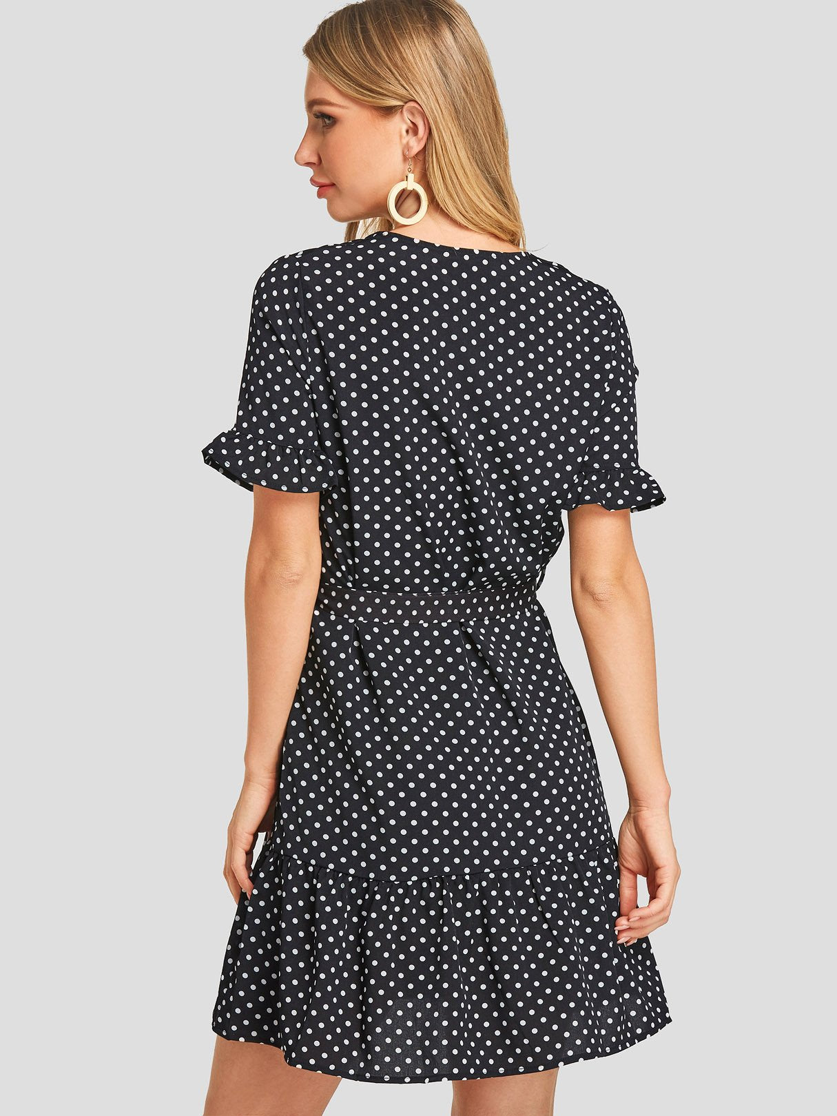 ODM Ladies Short Sleeve Chiffon Dress