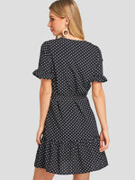 ODM Ladies Short Sleeve Chiffon Dress