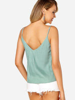 NEW FEELING Womens Green Camis