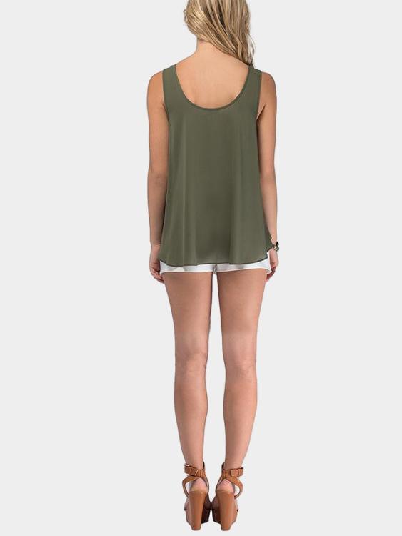NEW FEELING Womens Army Green Camis