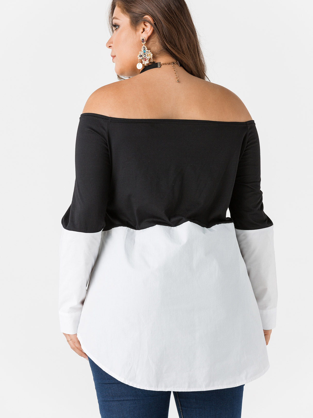 NEW FEELING Womens Color Block Plus Size Tops