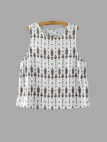 Wholesale Round Neck Printed Sleeveless White Tank Top