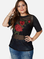 OEM Ladies Black Plus Size Tops