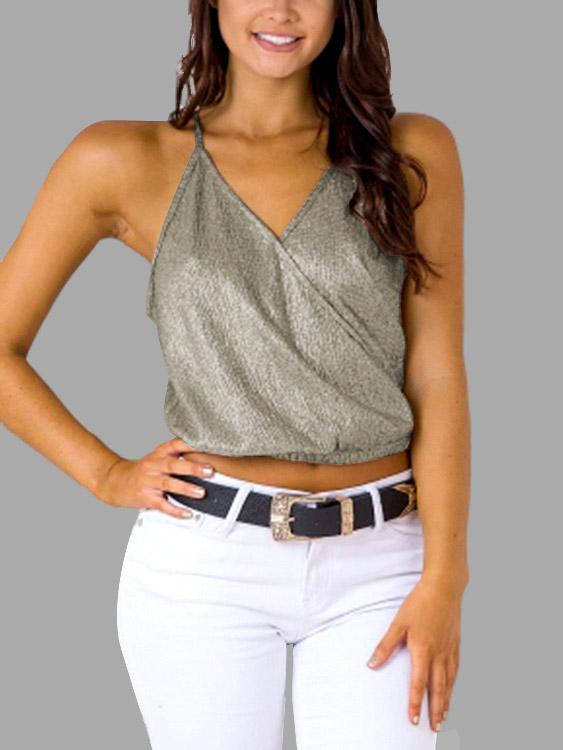 Wholesale V-Neck Sleeveless Light Green Camis
