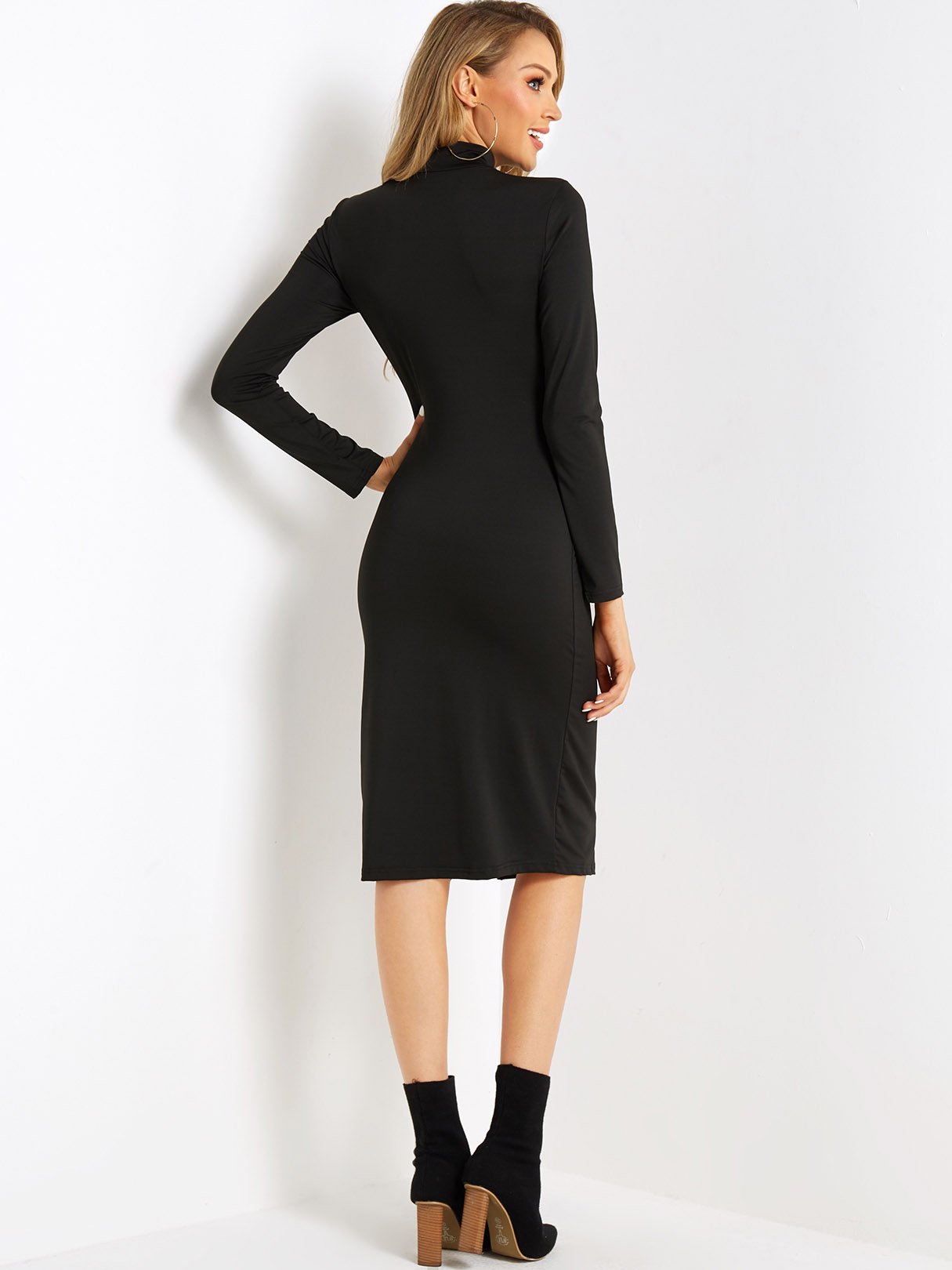 NEW FEELING Womens Black Midi Dresses