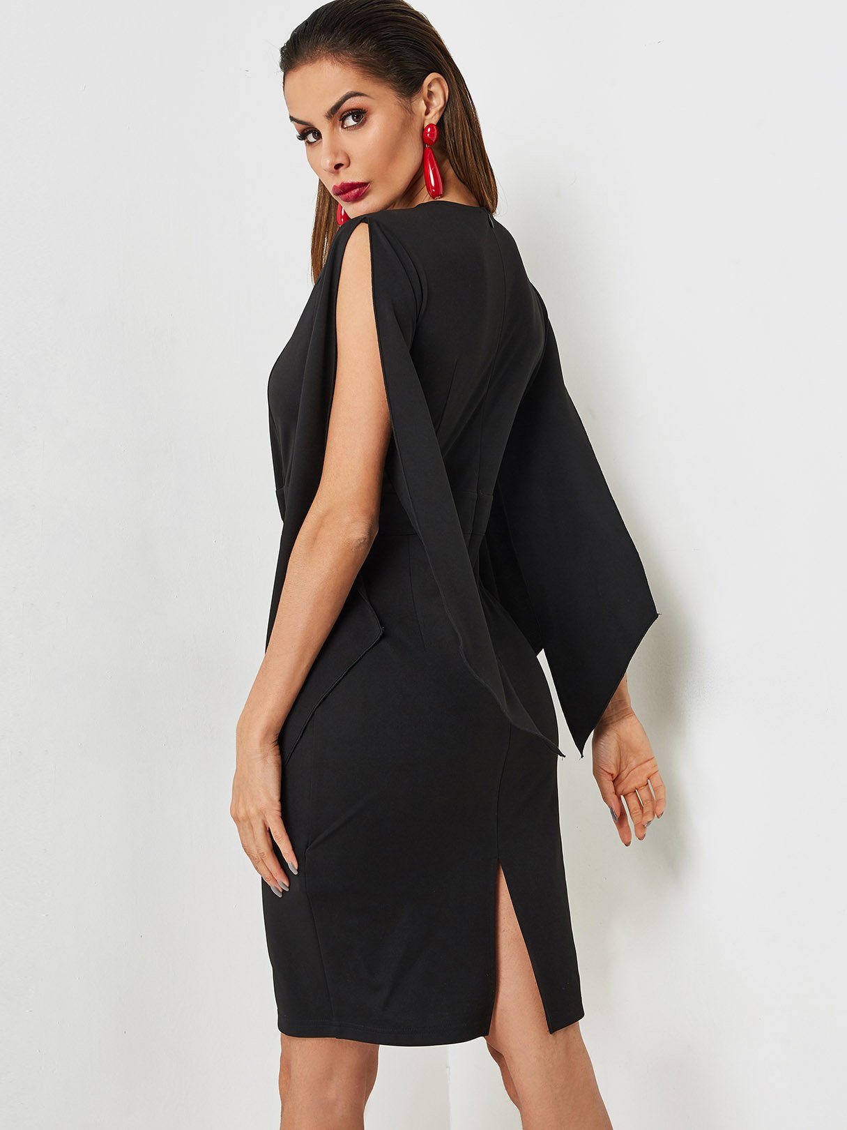 NEW FEELING Womens Black Midi Dresses