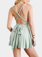 NEW FEELING Womens Green V-Neck Dresses