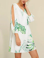 OEM Ladies White V-Neck Dresses