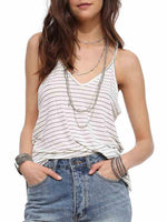 Wholesale V-Neck Stripe Backless Sleeveless Cami