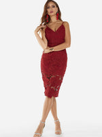 OEM Ladies Burgundy Midi Dresses