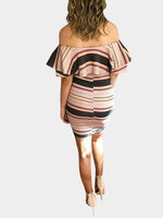 NEW FEELING Womens Striped Mini Dresses