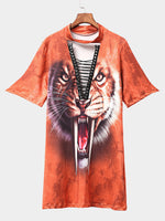 Wholesale Short Sleeve Leopard Lace-Up Mini Dresses