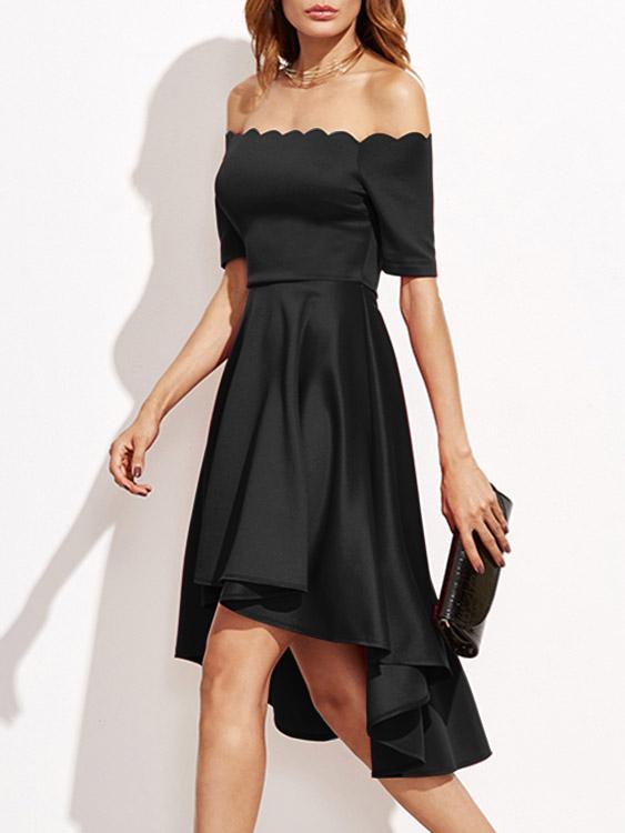 OEM Ladies Black Off The Shoulder Dresses