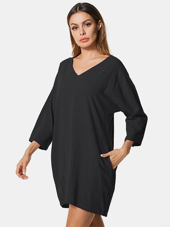 OEM Ladies Multi V-Neck Dresses