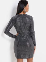 NEW FEELING Womens Black V-Neck Dresses