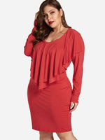 ODM Ladies Long Sleeve Plus Size Dress
