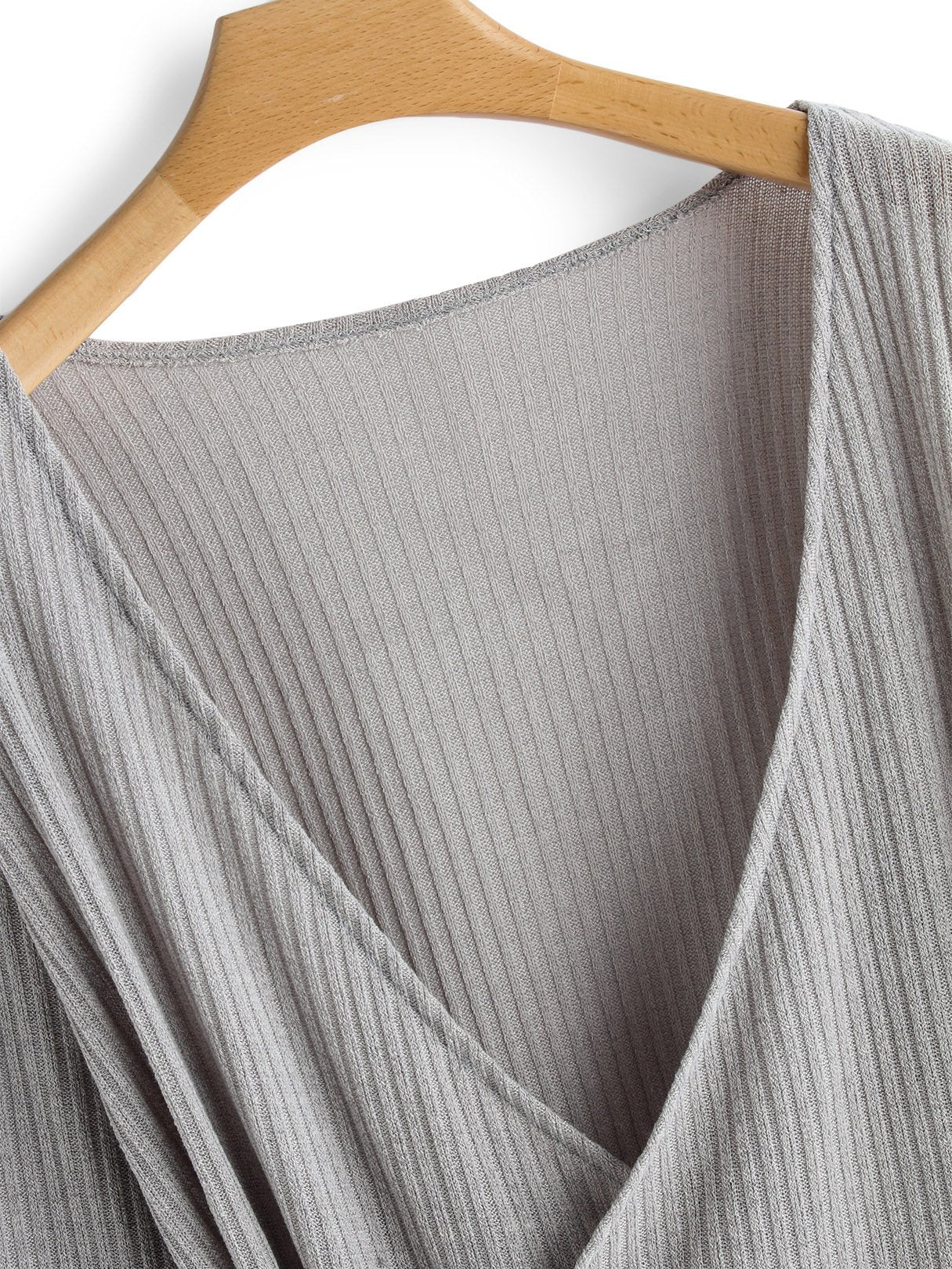 OEM Ladies Grey V-Neck Dresses