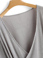 OEM Ladies Grey V-Neck Dresses