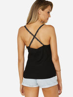 NEW FEELING Womens Black Camis