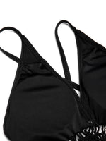 Custom Ladies Deep V Neck One-Pieces Swimwears