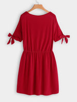 NEW FEELING Womens Red Casual Dresses