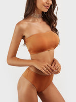 Wholesale Tube Top Sleeveless Plain Two Piece Bikini