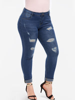 OEM Ladies Blue Plus Size Bottoms