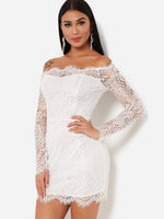 OEM Ladies White Off The Shoulder Dresses