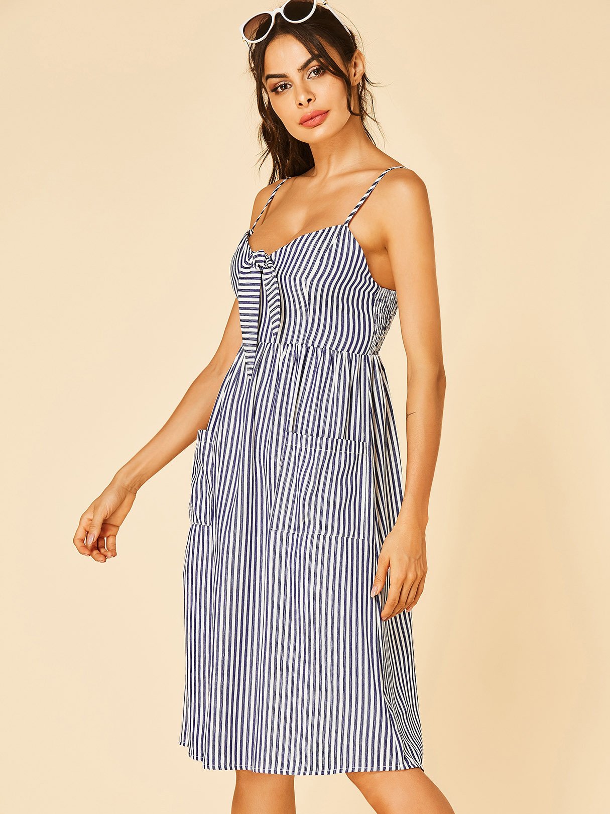 OEM Ladies Blue Midi Dresses