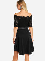 NEW FEELING Womens Black Off The Shoulder Dresses