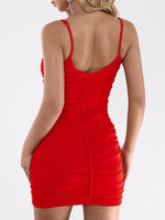 NEW FEELING Womens Red V-Neck Dresses